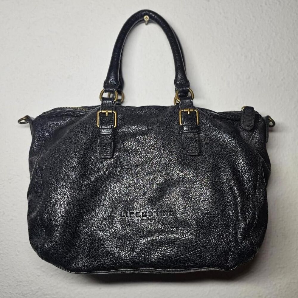 Liebeskind vintage 90s black leather satchel handbag